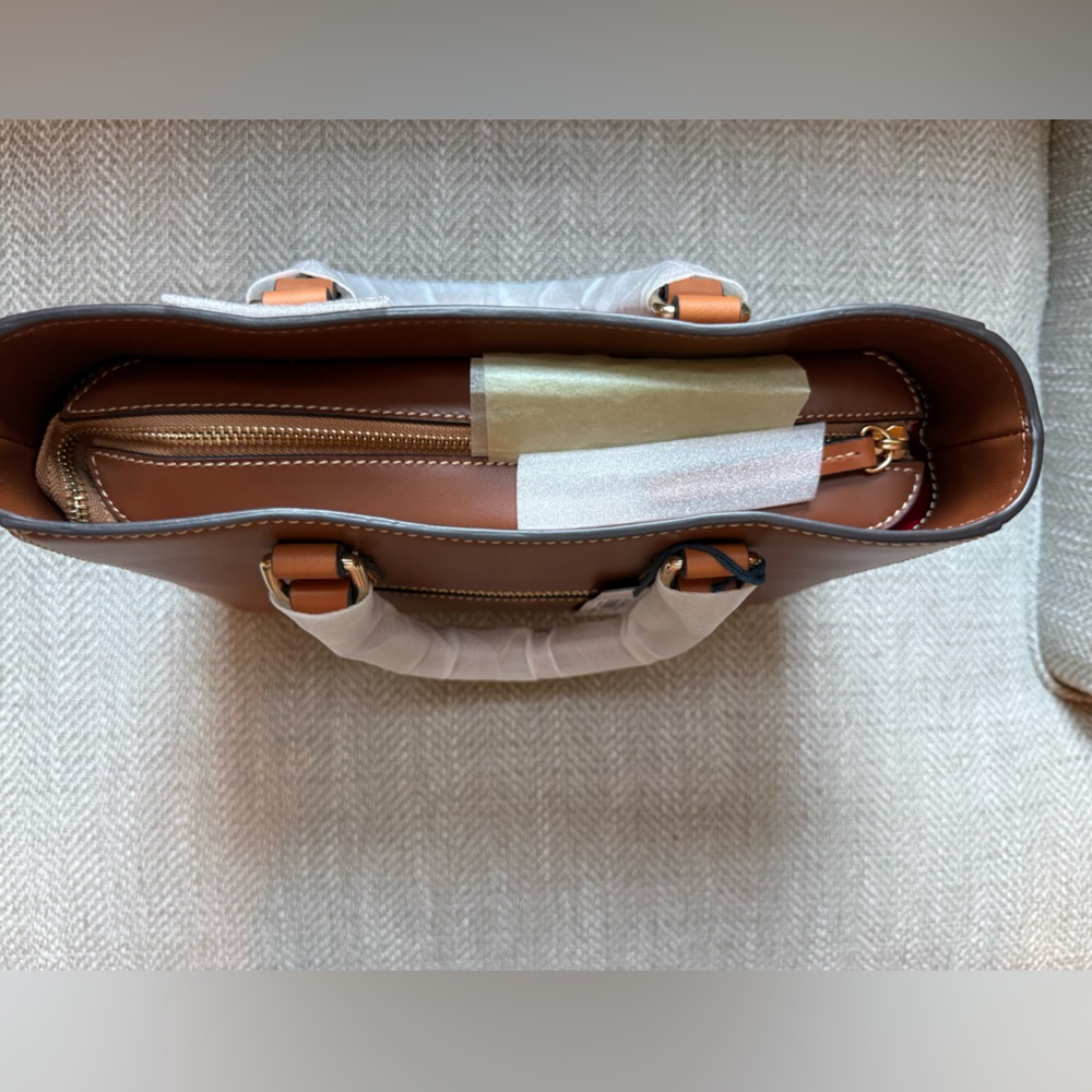 Dooney & Bourke Tan Leather Satchel - Picture 5 of 11